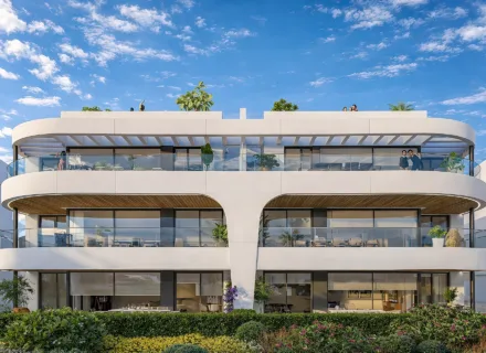 Modern apartment building with terraces and greenery – apartments for sale Benahavis