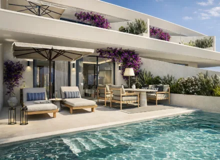 Azurean Marbella modern apartment with private pool and terrace, luxury design, exclusive residential investment in Marbella