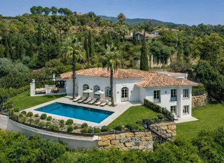 Villa Liora, luxury villa in Marbella with a private pool, landscaped garden and panoramic views of green Andalusian hills