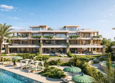Modern apartments at Sierra Blanca by the Sea with terraces, landscaped gardens and a resort-style pool area