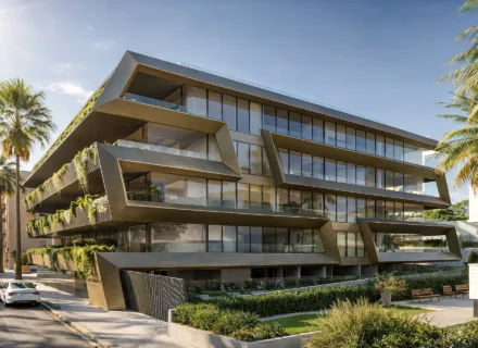 nowoczesny budynek The Privilege Estepona z tarasami i zielenią