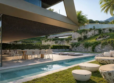 taras z basenem The Privilege Estepona i strefą relaksu