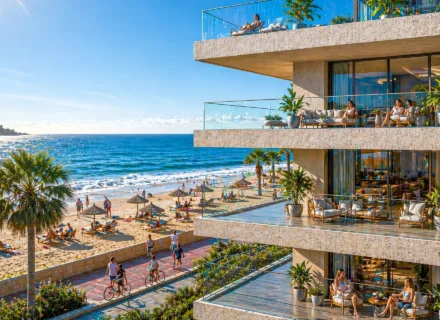 Vesta Mare Manilva – nowoczesny apartamentowiec z tarasami i widokiem na plażę oraz Morze Śródziemne